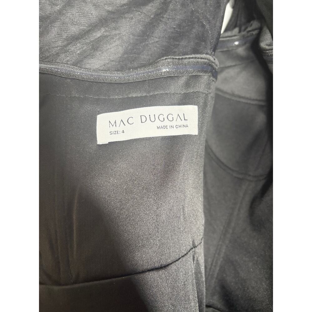 NWT $698 Mac Duggal 4 20600 Tulle Ruffle One Shoulder Mini Dress Black Q903 Prom - Picture 8 of 8